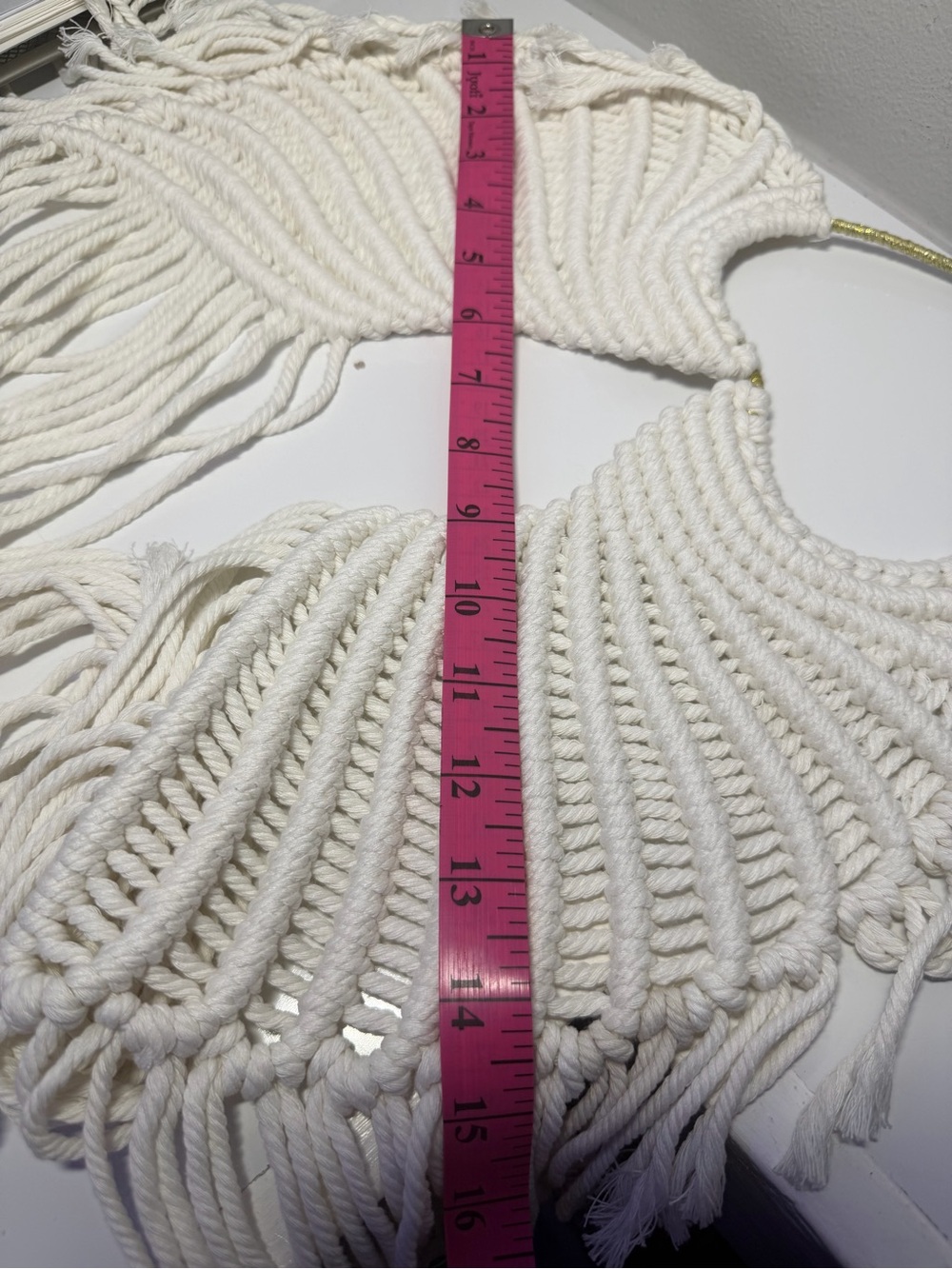 Macrame Angel Wings Dream Catcher in Cream - Picture 12 of 14